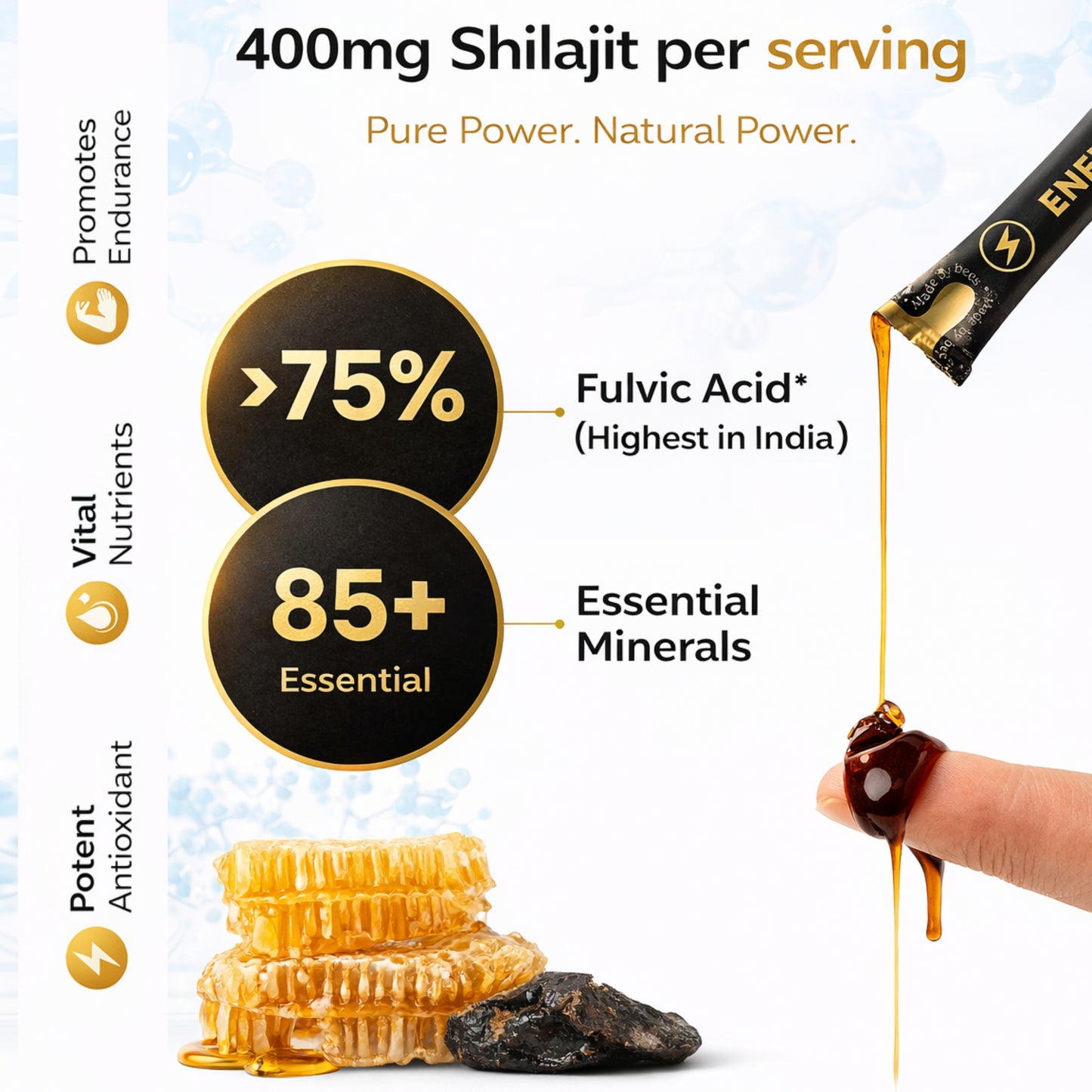 Himalayan Energy Stick Shilajit Honey | 30 Pcs