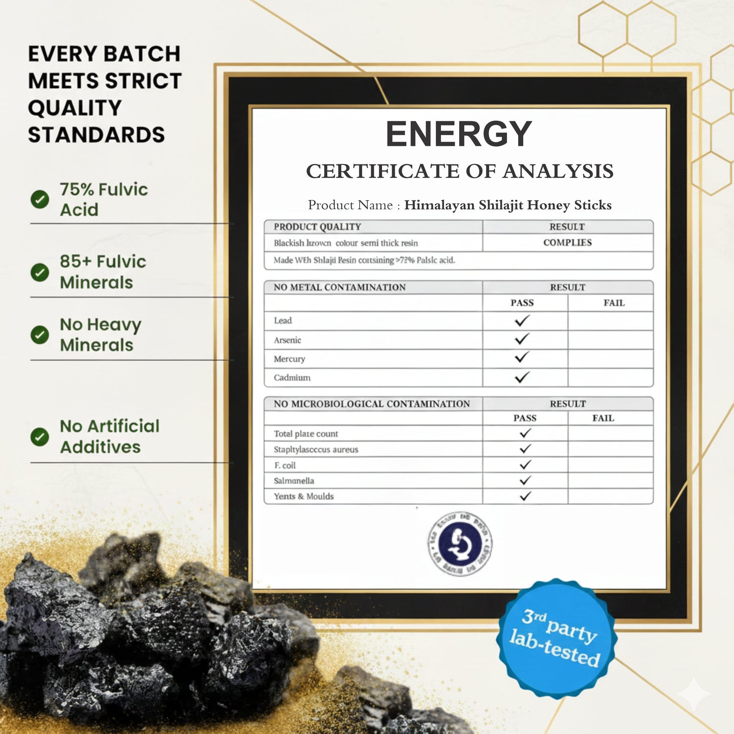 Himalayan Energy Stick Shilajit Honey | 30 Pcs